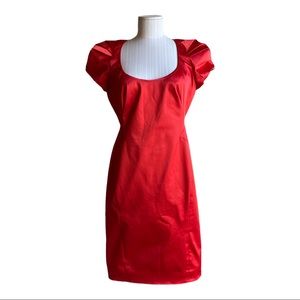 Zac Posen Red Sculptural Silk Mini Dress Size 8